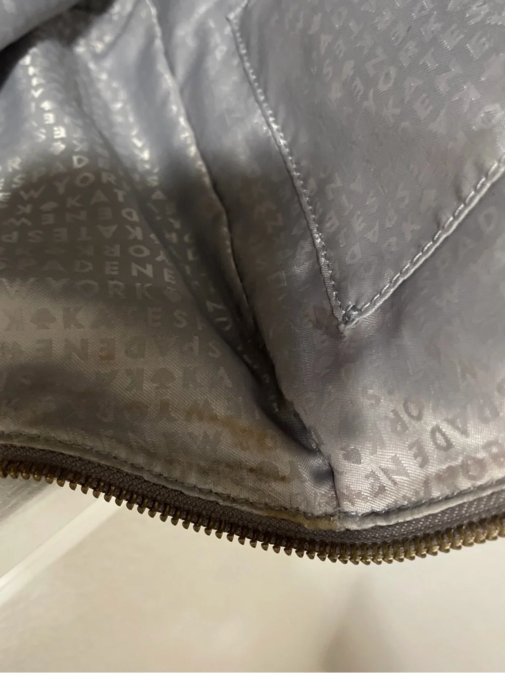 kate spade Pebbled Leather Tote in Charcoal with Suede Sides